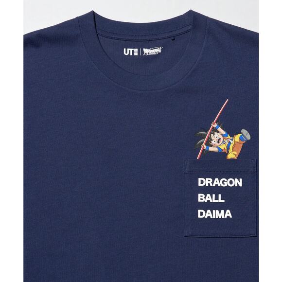 Uniqlo x Dragon Ball DAIMA UT Goku Graphic T-Shirt in Navy Blue - Picture 1 of 9